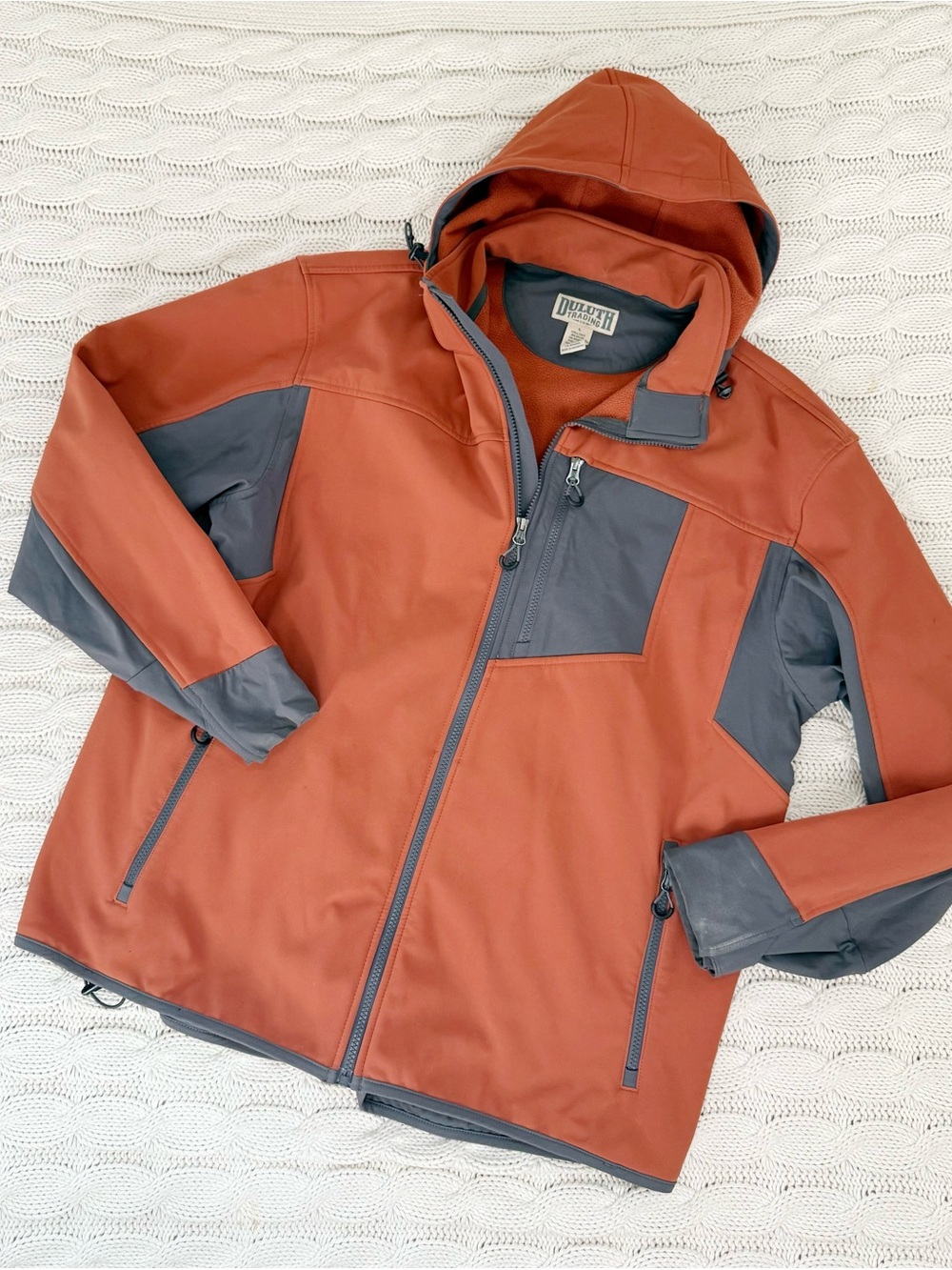 Duluth Trading Co Black Hills Windfront Hooded Windbreaker with Gray Accents - Picture 3 of 7